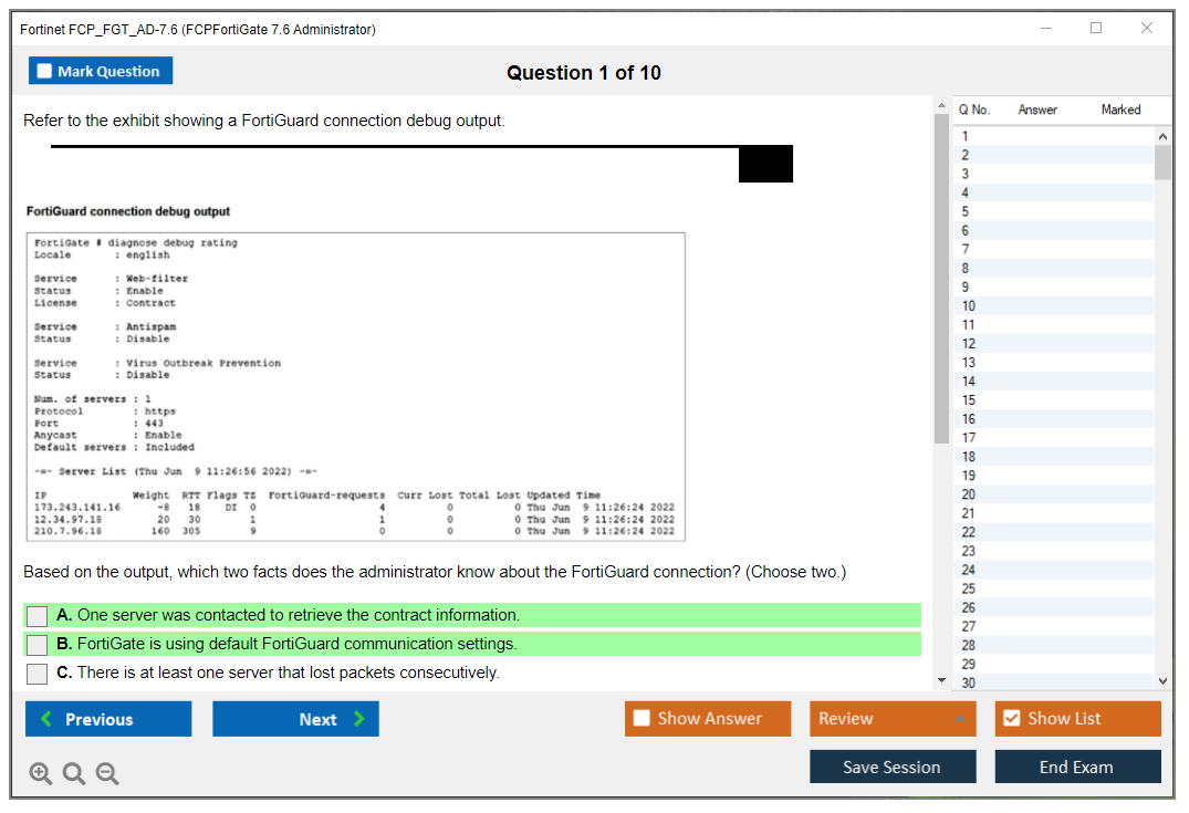 Fortinet FCP_FGT_AD-7.6 (FCPFortiGate 7.6 Administrator) Exam Simulator Test Engine Practice Exam 1