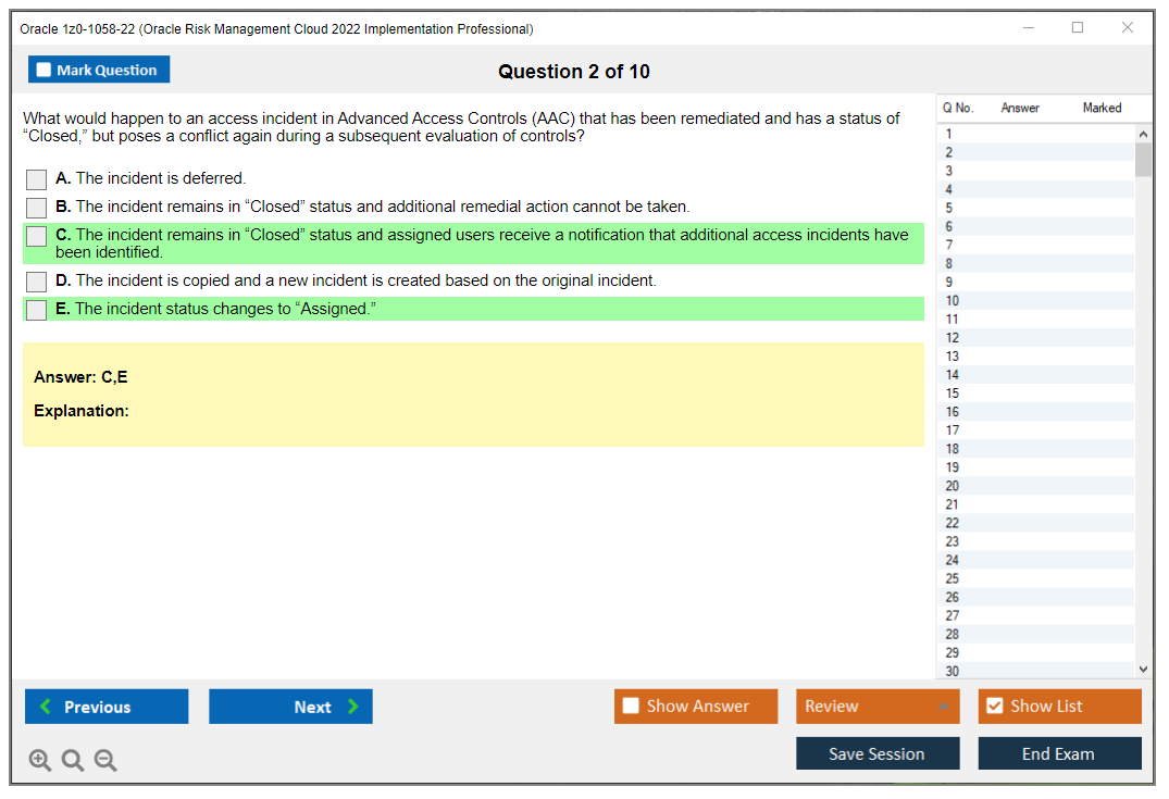 Oracle 1z0-1058-22 (Oracle Risk Management Cloud 2022 Implementation Professional) Prüfungs-Simulator Test Engine Prüfungs-Dumps 2