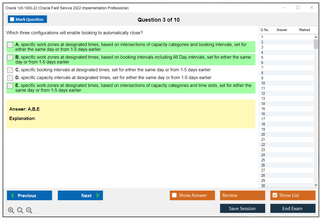 Oracle 1z0-1003-22 (Oracle Field Service 2022 Implementation Professional) Exam Simulator Test Engine Practice Exam 3