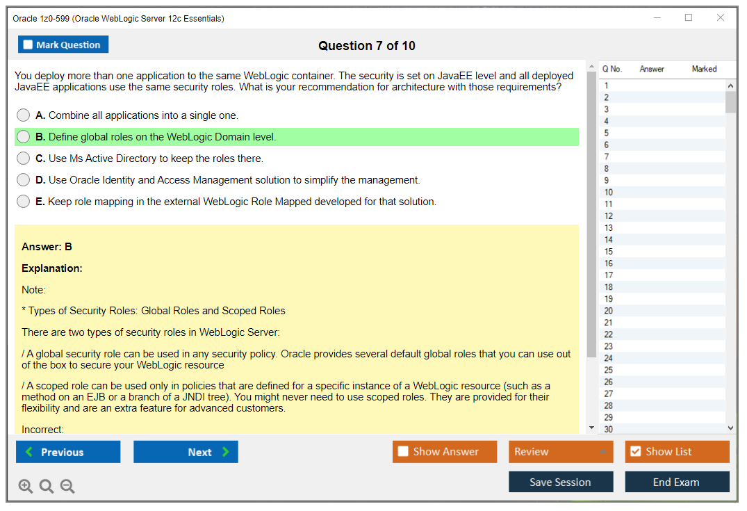 Oracle 1z0-599 (Oracle WebLogic Server 12c Essentials) Prüfungs-Simulator Test Engine Prüfungs-Dumps 7
