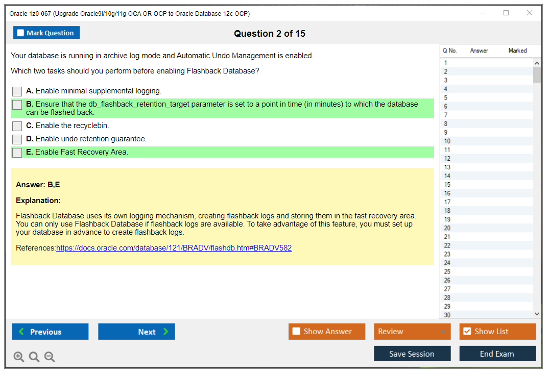 Oracle 1z0-067 (Upgrade Oracle9i/10g/11g OCA OR OCP to Oracle Database 12c OCP) Симулятор экзамена Тестовый движок Экзаменационные дампы 2