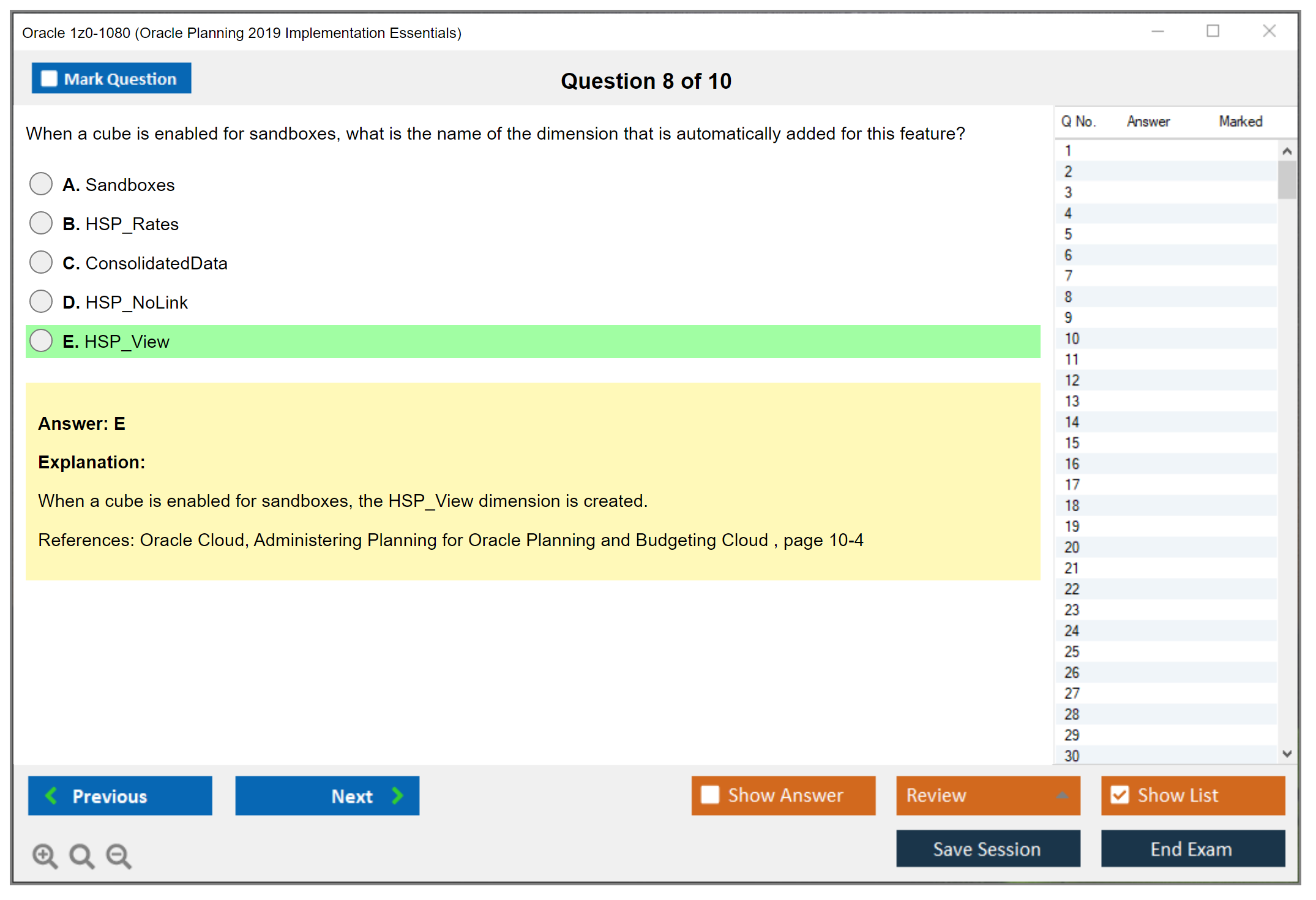 Oracle 1z0-1080 (Oracle Planning 2019 Implementation Essentials) Prüfungs-Simulator Test Engine Prüfungs-Dumps 8