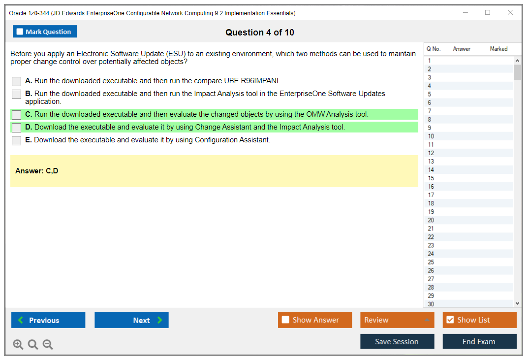 Oracle 1z0-344 (JD Edwards EnterpriseOne Configurable Network Computing 9.2 Implementation Essentials) Prüfungs-Simulator Test Engine Prüfungs-Dumps 4