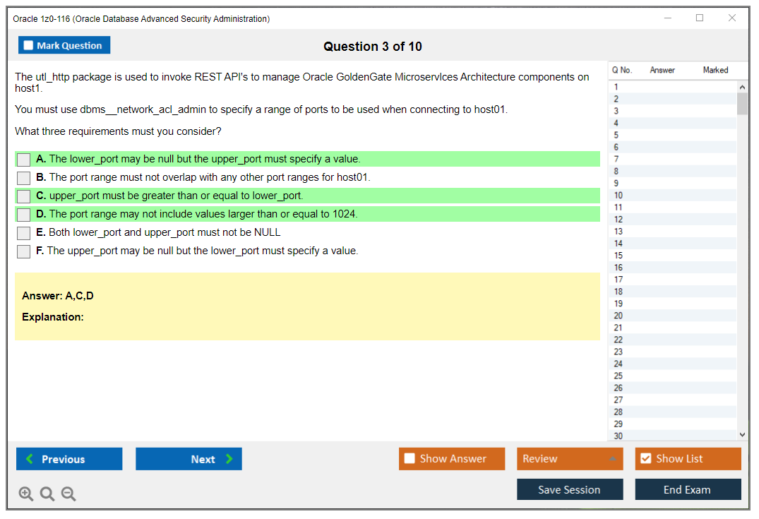 Oracle 1z0-116 (Oracle Database Security Administration) Simulateur d'examen Moteur de test Dumps d'examen 3