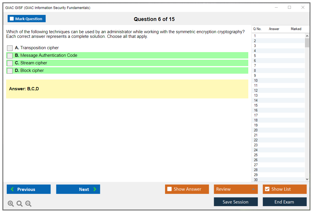 GIAC GISF (GIAC Information Security Fundamentals) Simulatore di esame Motore di test Dump degli esami 6