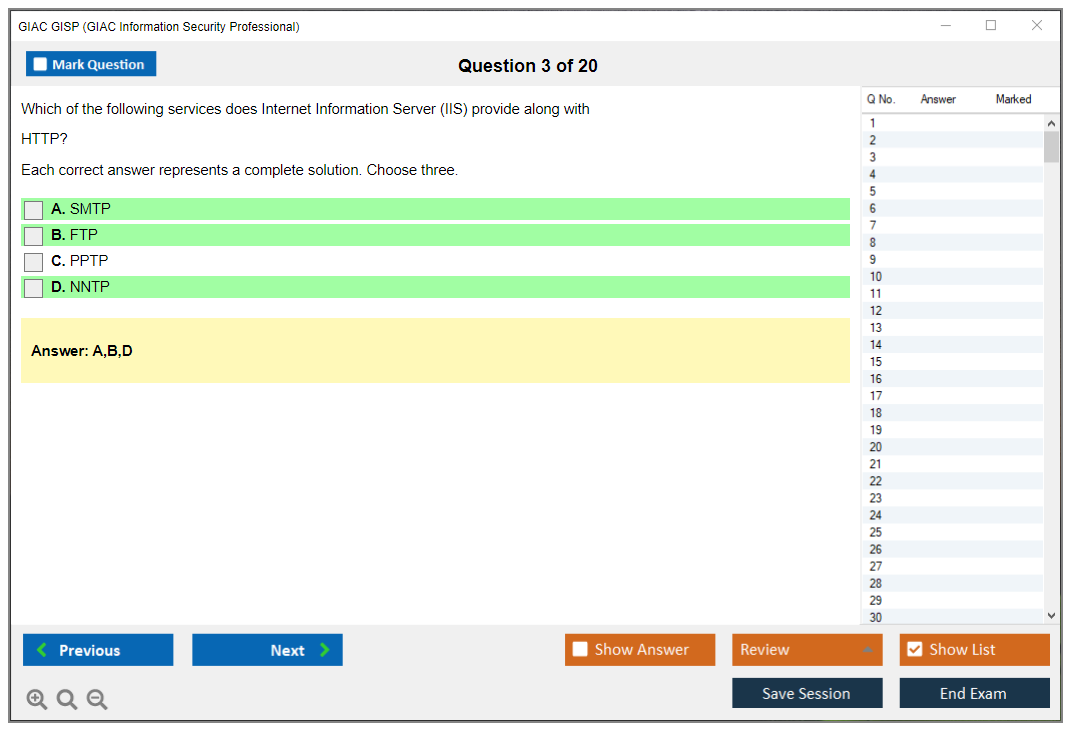 GIAC GISP (GIAC Information Security Professional) Exam Simulator Test Engine Practice Exam 3