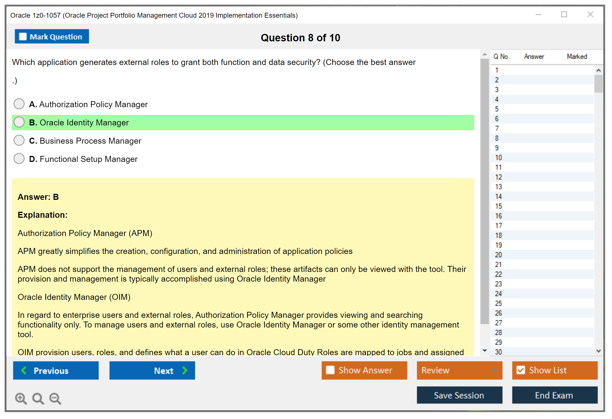 Oracle 1z0-1057 (Oracle Project Portfolio Management Cloud 2019 Implementation Essentials) Prüfungs-Simulator Test Engine Prüfungs-Dumps 8