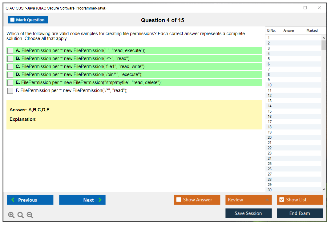 GIAC GSSP-Java (GIAC Secure Software Programmer – Java) Simulador de exame Motor de teste Dumps de exame 4