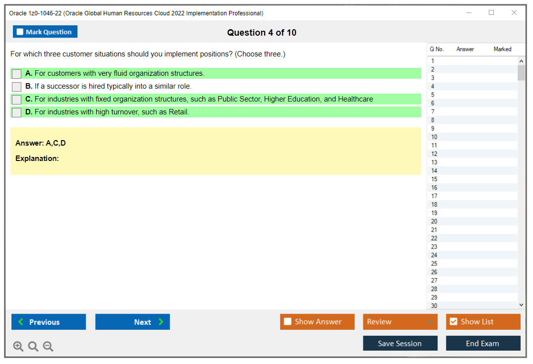 Oracle 1z0-1046-22 (Oracle Global Human Resources Cloud 2022 Implementation Professional) Prüfungs-Simulator Test Engine Prüfungs-Dumps 4