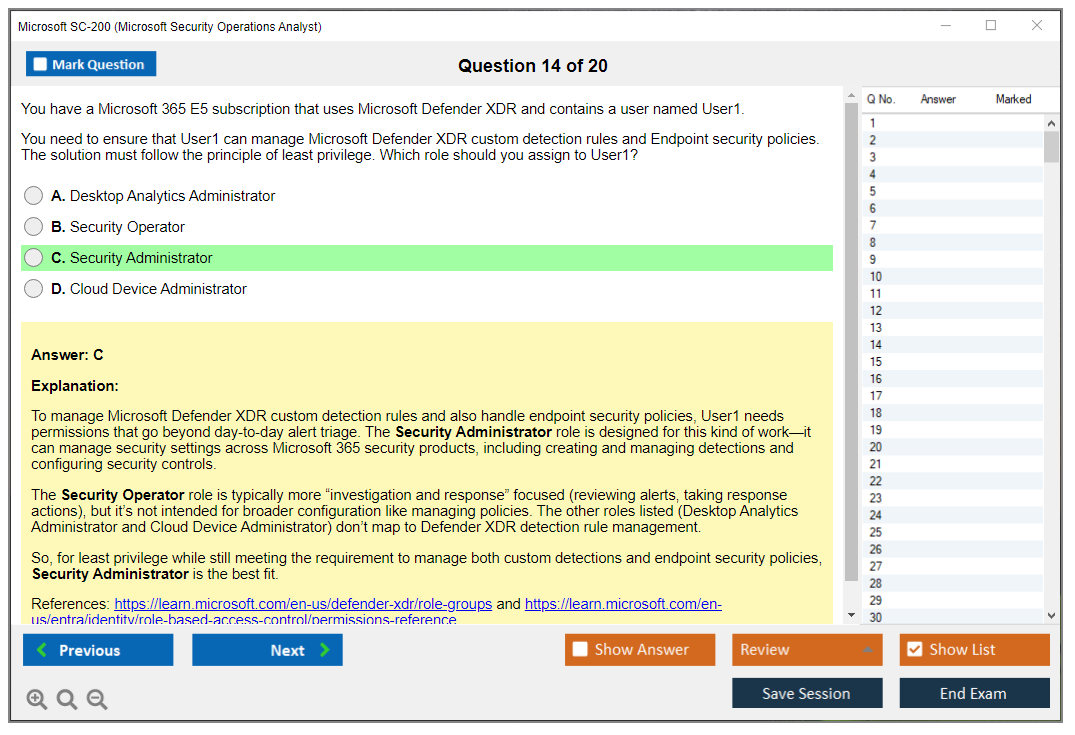 Microsoft SC-200 (Microsoft Security Operations Analyst) Prüfungs-Simulator Test Engine Prüfungs-Dumps 14