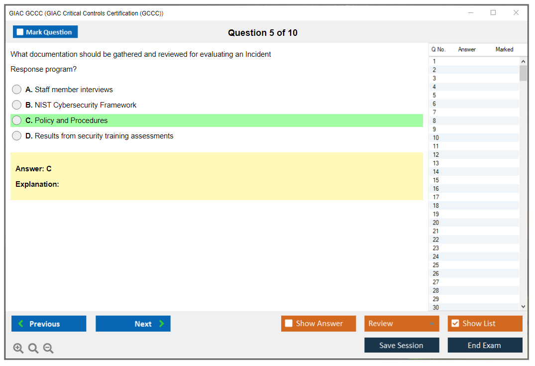 GIAC GCCC (GIAC Critical Controls Certification (GCCC)) Exam Simulator Test Engine Practice Exam 5