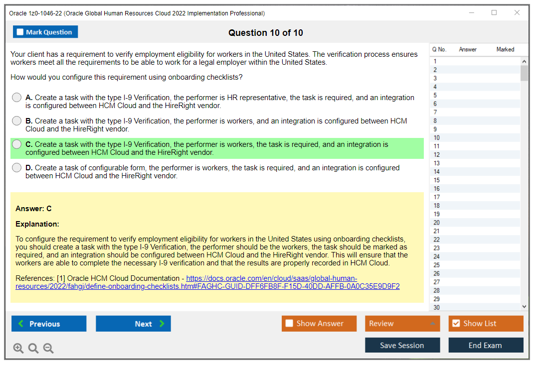 Oracle 1z0-1046-22 (Oracle Global Human Resources Cloud 2022 Implementation Professional) Prüfungs-Simulator Test Engine Prüfungs-Dumps 10