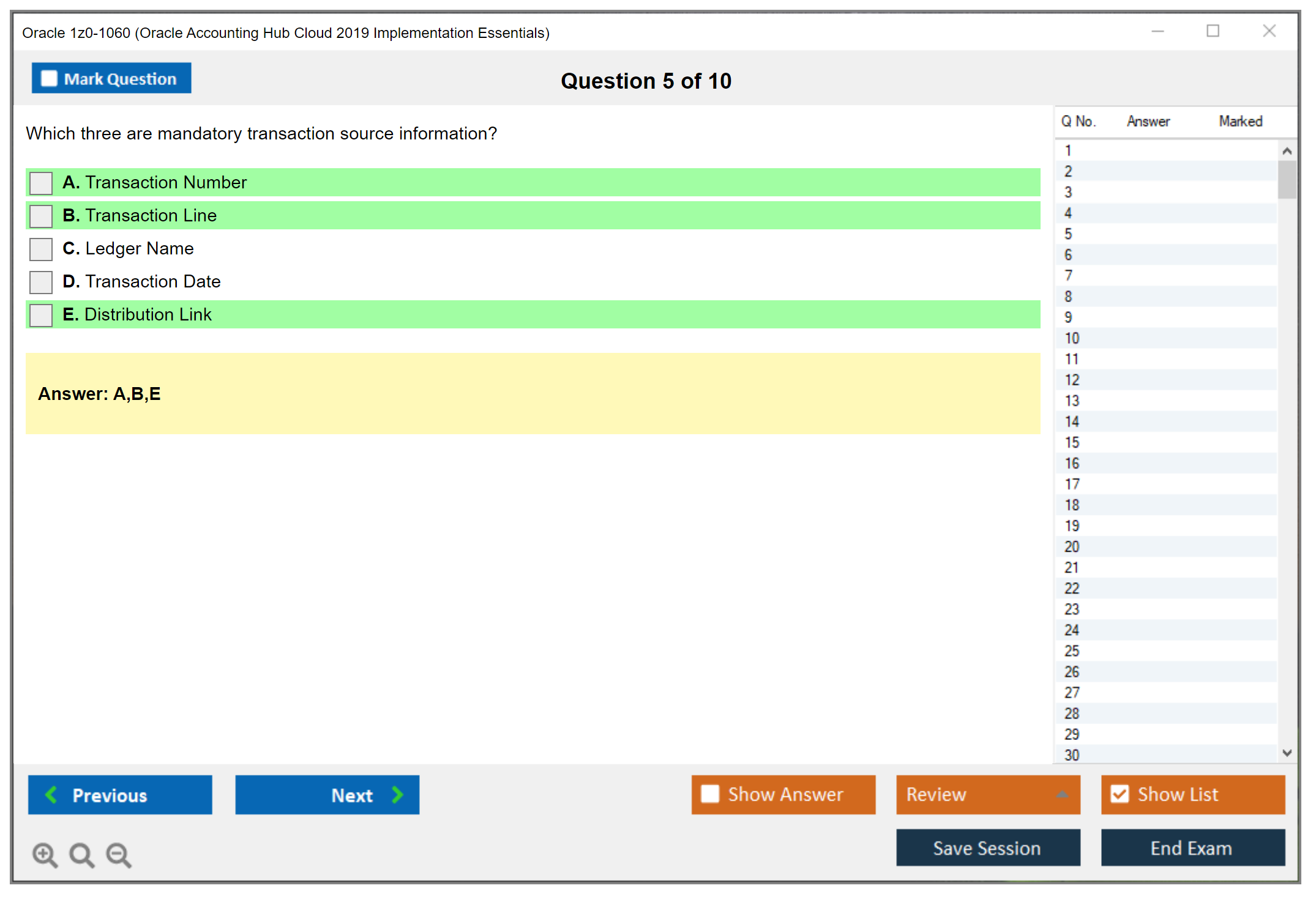 Oracle 1z0-1060 (Oracle Accounting Hub Cloud 2019 Implementation Essentials) Prüfungs-Simulator Test Engine Prüfungs-Dumps 5