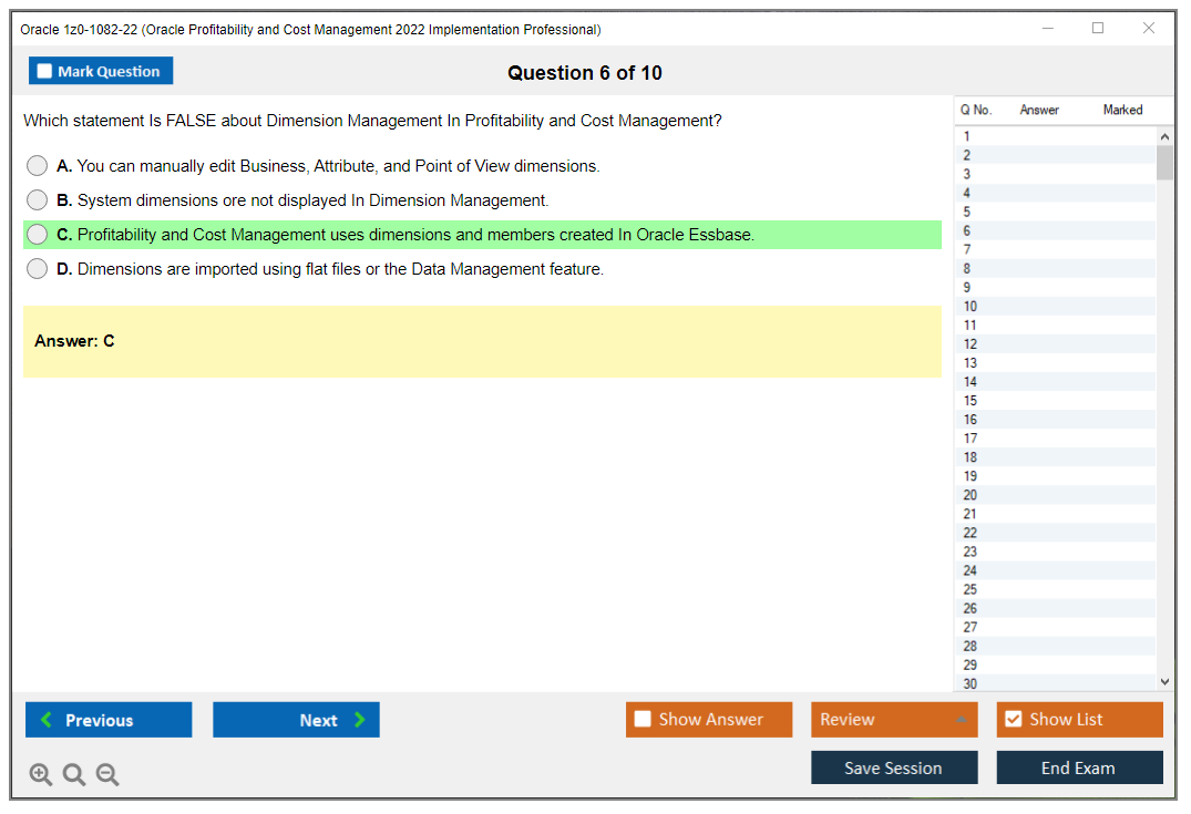 Oracle 1z0-1082-22 (Oracle Profitability and Cost Management 2022 Implementation Professional) Prüfungs-Simulator Test Engine Prüfungs-Dumps 6