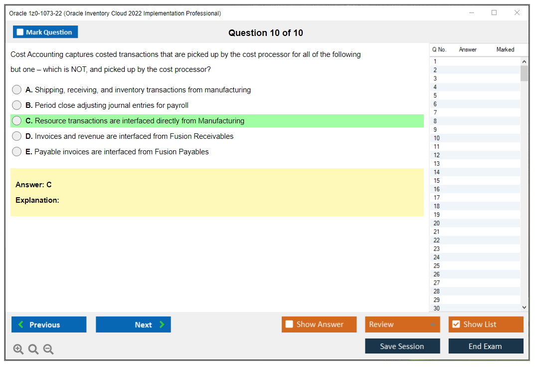 Oracle 1z0-1073-22 (Oracle Inventory Cloud 2022 Implementation Professional) Prüfungs-Simulator Test Engine Prüfungs-Dumps 10
