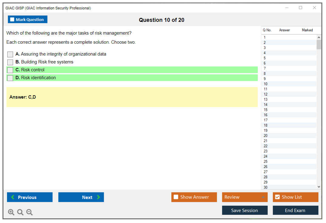GIAC GISP (GIAC Information Security Professional) Exam Simulator Test Engine Practice Exam 10