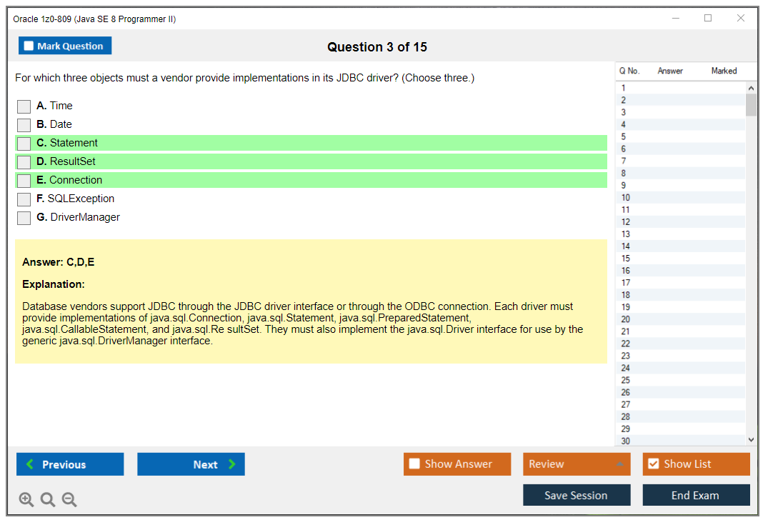 Oracle 1z0-809 (Java SE 8 Programmer II) Simulateur d'examen Moteur de test Dumps d'examen 3