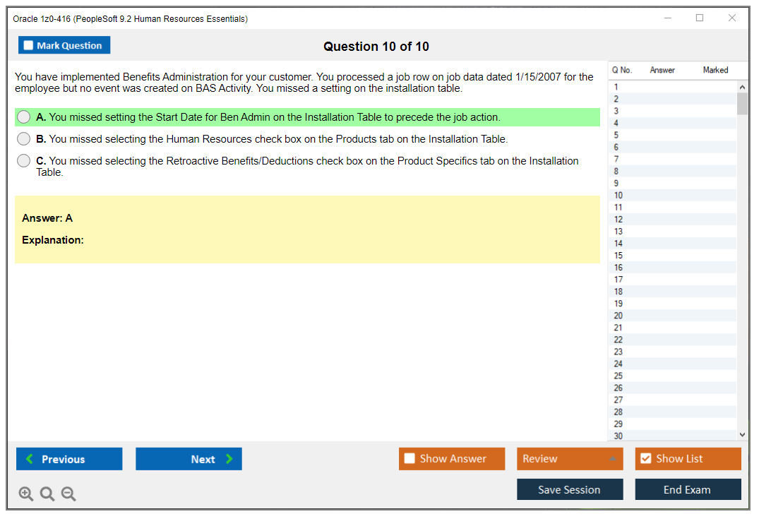 Oracle 1z0-416 (PeopleSoft 9.2 Human Resources Essentials) Prüfungs-Simulator Test Engine Prüfungs-Dumps 10