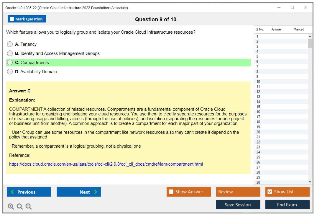 Oracle 1z0-1085-22 (Oracle Cloud Infrastructure 2022 Foundations Associate) Prüfungs-Simulator Test Engine Prüfungs-Dumps 9