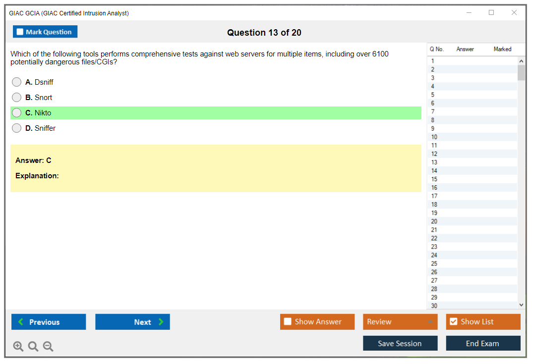 GIAC GCIA (GCIA – GIAC Certified Intrusion Analyst Practice Test) Симулятор экзамена Тестовый движок Экзаменационные дампы 13