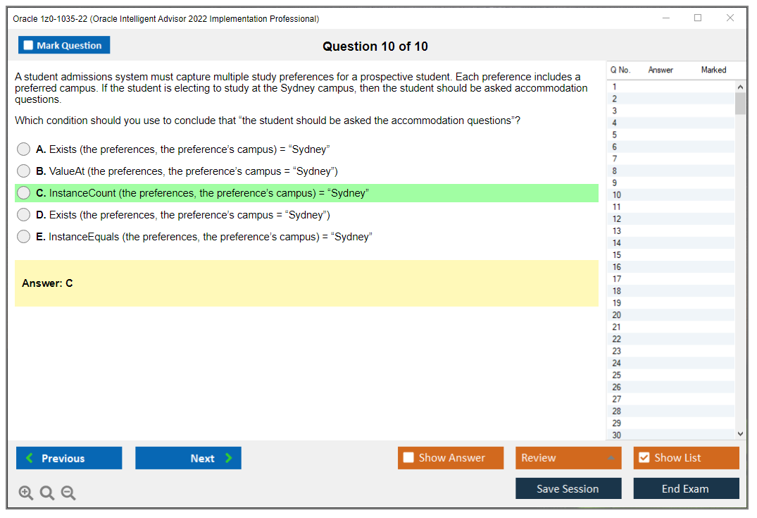Oracle 1z0-1035-22 (Oracle Intelligent Advisor 2022 Implementation Professional) Prüfungs-Simulator Test Engine Prüfungs-Dumps 10