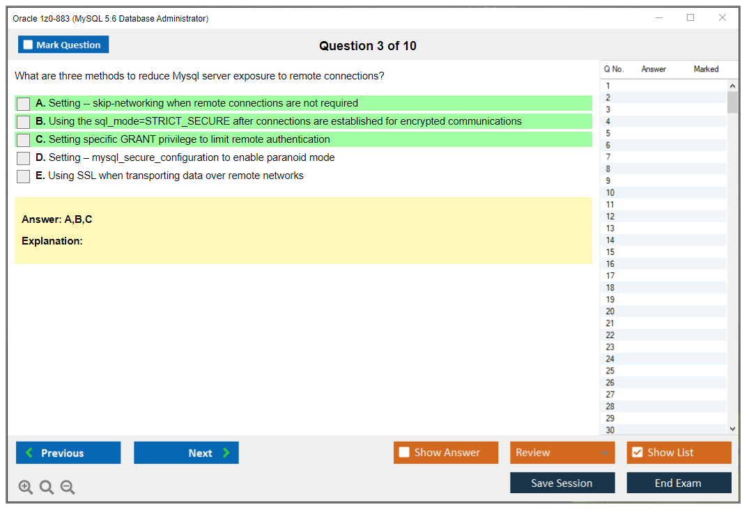 Oracle 1z0-883 (MySQL 5.6 Database Administrator) Prüfungs-Simulator Test Engine Prüfungs-Dumps 3