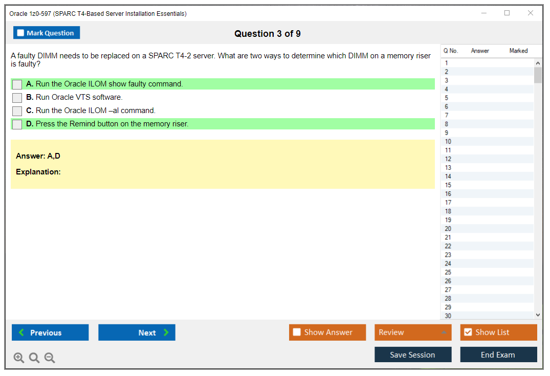 Oracle 1z0-597 (SPARC T4-Based Server Installation Essentials) Prüfungs-Simulator Test Engine Prüfungs-Dumps 3