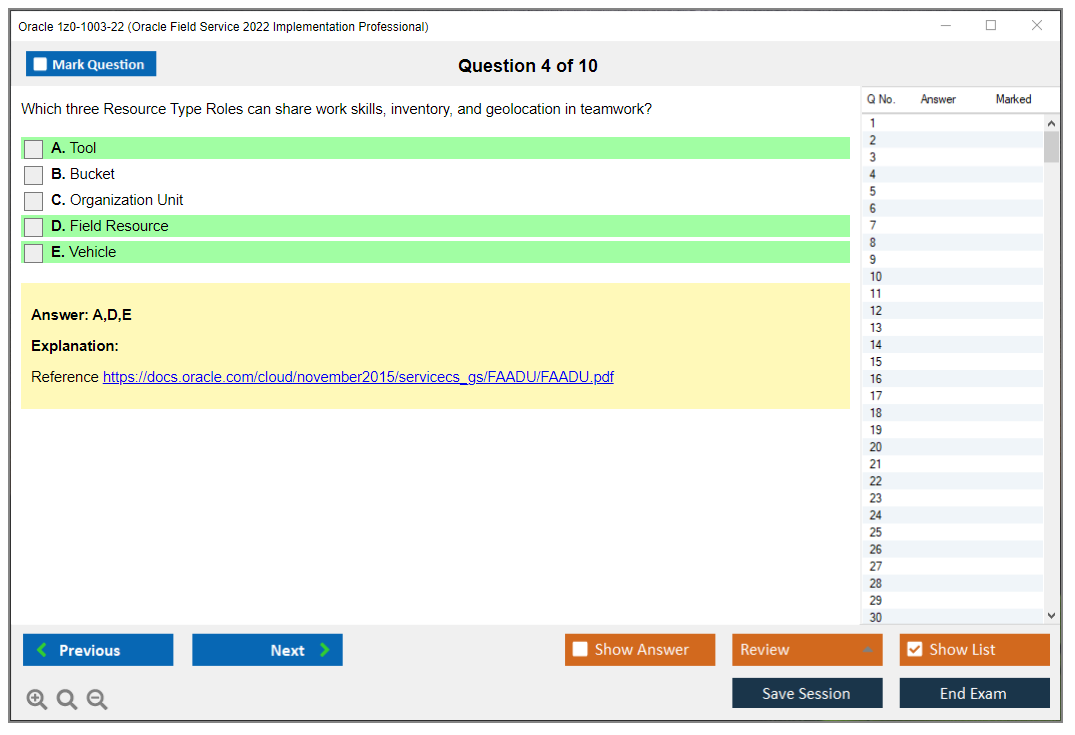 Oracle 1z0-1003-22 (Oracle Field Service 2022 Implementation Professional) Exam Simulator Test Engine Practice Exam 4