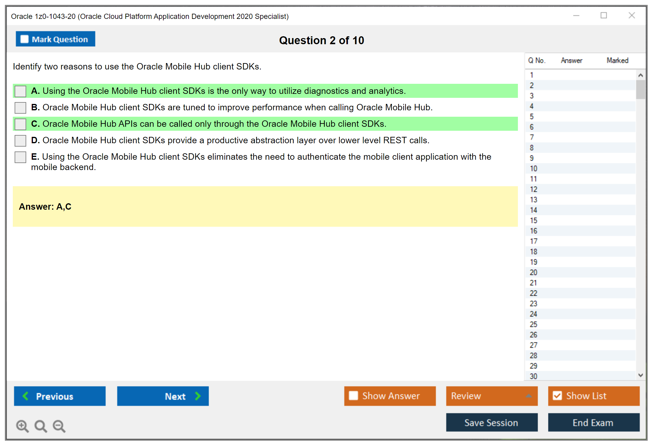Oracle 1z0-1043-20 (Oracle Cloud Platform Application Development 2020 Specialist) Exam Simulator Test Engine Practice Exam 2