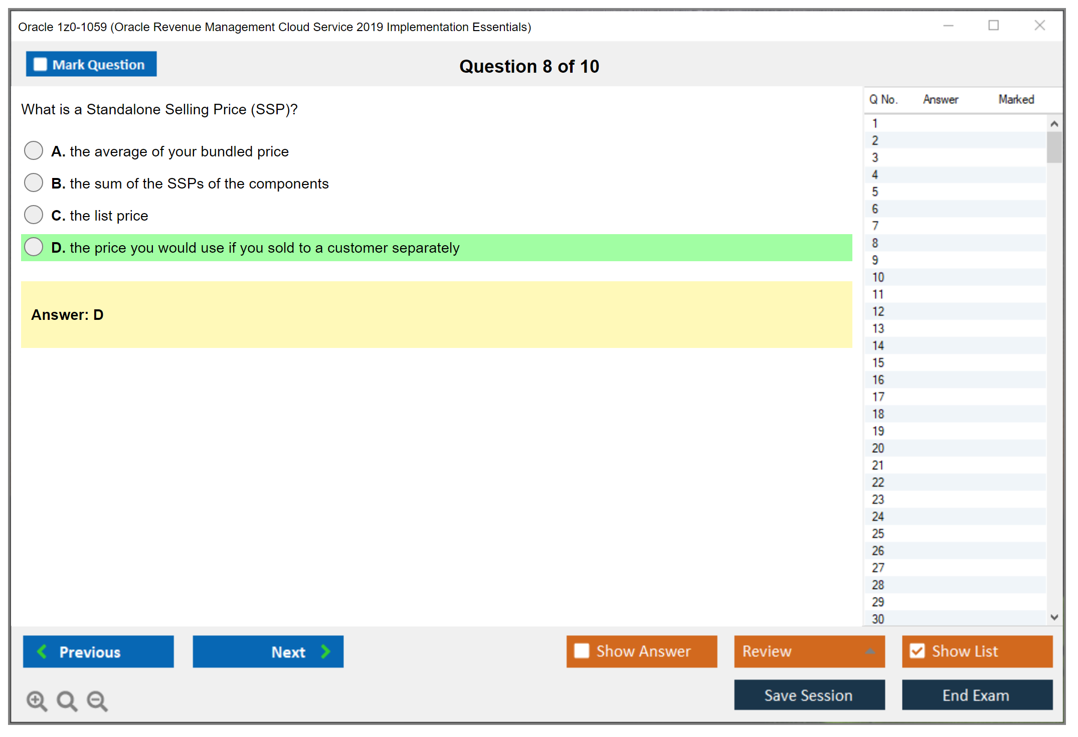 Oracle 1z0-1059 (Oracle Revenue Management Cloud Service 2019 Implementation Essentials) Prüfungs-Simulator Test Engine Prüfungs-Dumps 8