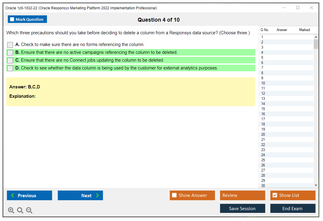 Oracle 1z0-1032-22 (Oracle Responsys Marketing Platform 2022 Implementation Professional) Prüfungs-Simulator Test Engine Prüfungs-Dumps 4