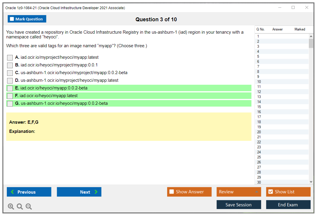 Oracle 1z0-1084-21 (Oracle Cloud Infrastructure Developer 2021 Associate) Prüfungs-Simulator Test Engine Prüfungs-Dumps 3
