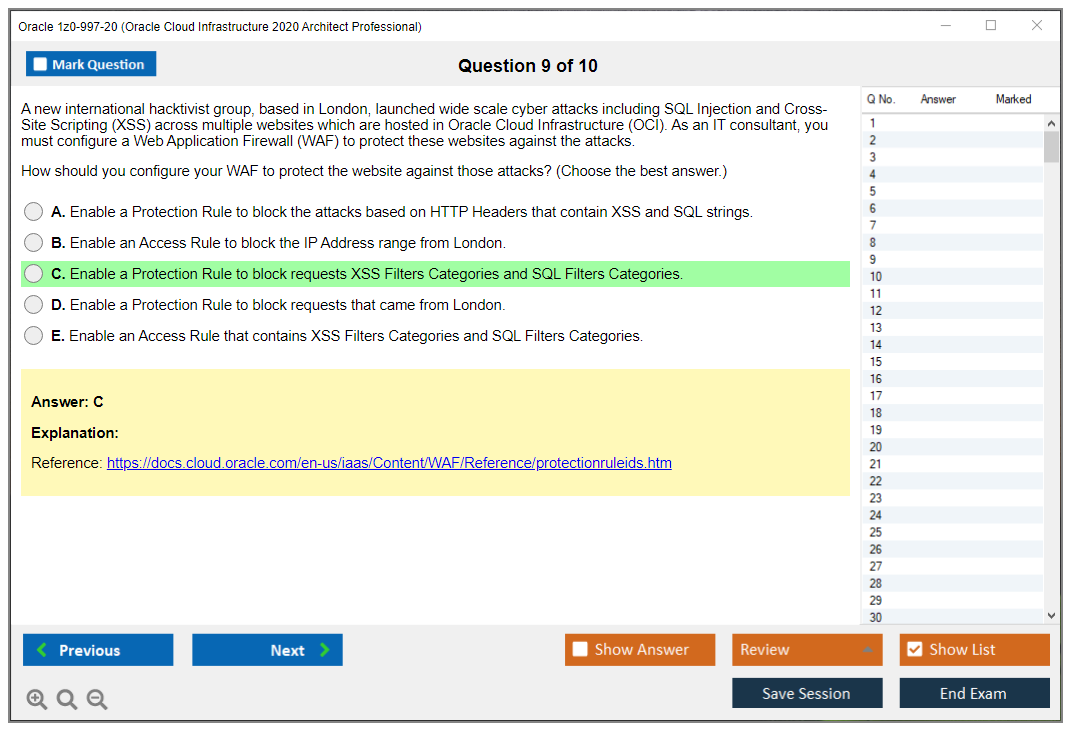Oracle 1z0-997-20 (Oracle Cloud Infrastructure 2020 Architect Professional) Prüfungs-Simulator Test Engine Prüfungs-Dumps 9