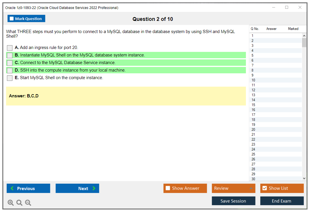 Oracle 1z0-1093-22 (Oracle Cloud Database Services 2022 Professional) Prüfungs-Simulator Test Engine Prüfungs-Dumps 2