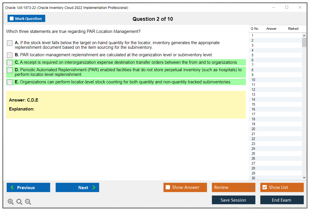 Oracle 1z0-1073-22 (Oracle Inventory Cloud 2022 Implementation Professional) Prüfungs-Simulator Test Engine Prüfungs-Dumps 2
