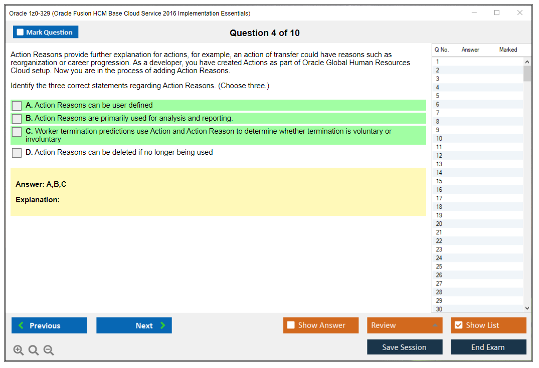 Oracle 1z0-329 (Oracle Fusion HCM Base Cloud Service 2016 Implementation Essentials) Exam Simulator Test Engine Practice Exam 4