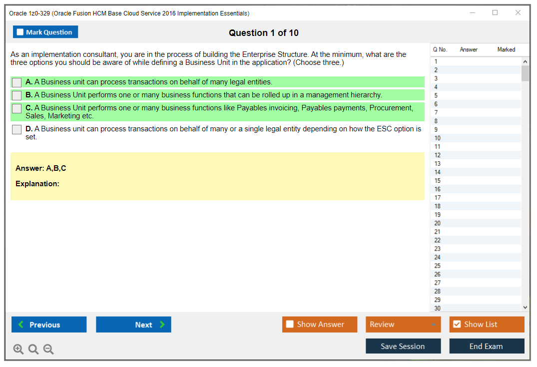 Oracle 1z0-329 (Oracle Fusion HCM Base Cloud Service 2016 Implementation Essentials) Exam Simulator Test Engine Practice Exam 1