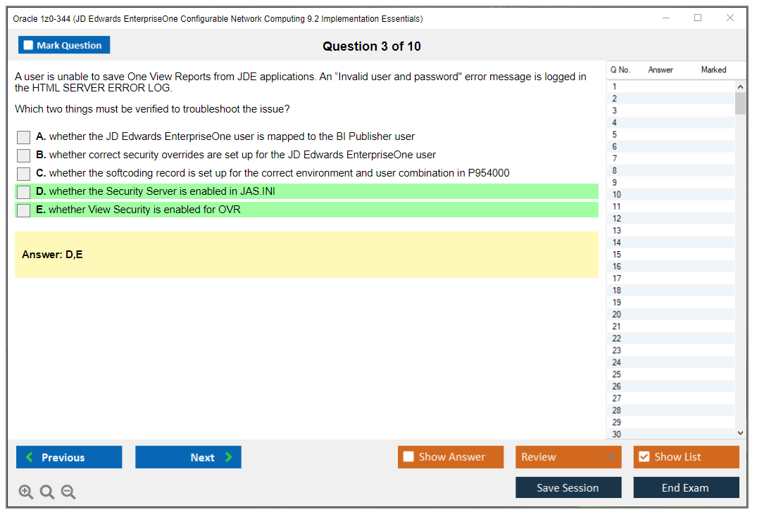 Oracle 1z0-344 (JD Edwards EnterpriseOne Configurable Network Computing 9.2 Implementation Essentials) Prüfungs-Simulator Test Engine Prüfungs-Dumps 3