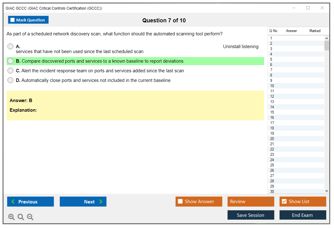GIAC GCCC (GIAC Critical Controls Certification (GCCC)) Exam Simulator Test Engine Practice Exam 7