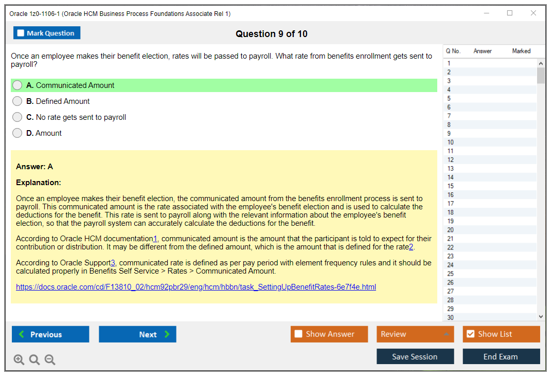 Oracle 1z0-1106-1 (Oracle HCM Business Process Foundations Associate Rel 1) Prüfungs-Simulator Test Engine Prüfungs-Dumps 9