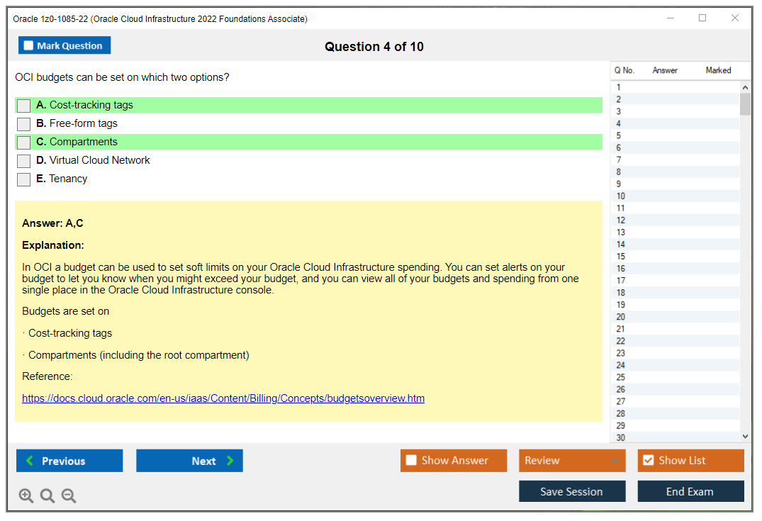 Oracle 1z0-1085-22 (Oracle Cloud Infrastructure 2022 Foundations Associate) Prüfungs-Simulator Test Engine Prüfungs-Dumps 4
