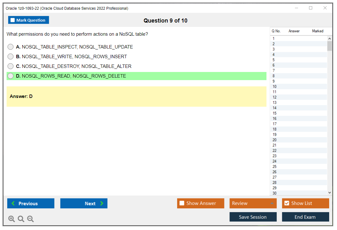 Oracle 1z0-1093-22 (Oracle Cloud Database Services 2022 Professional) Prüfungs-Simulator Test Engine Prüfungs-Dumps 9
