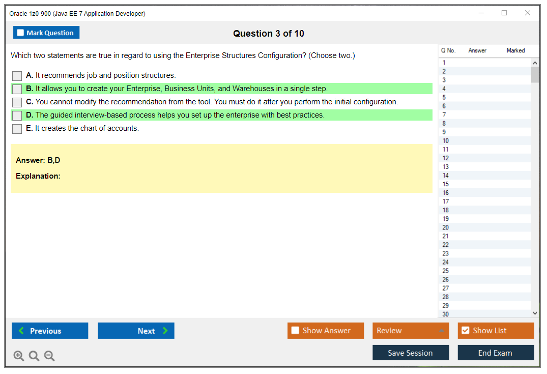 Oracle 1z0-900 (Java EE 7 Application Developer) Simulador de examen Motor de pruebas Dumps de examen 3