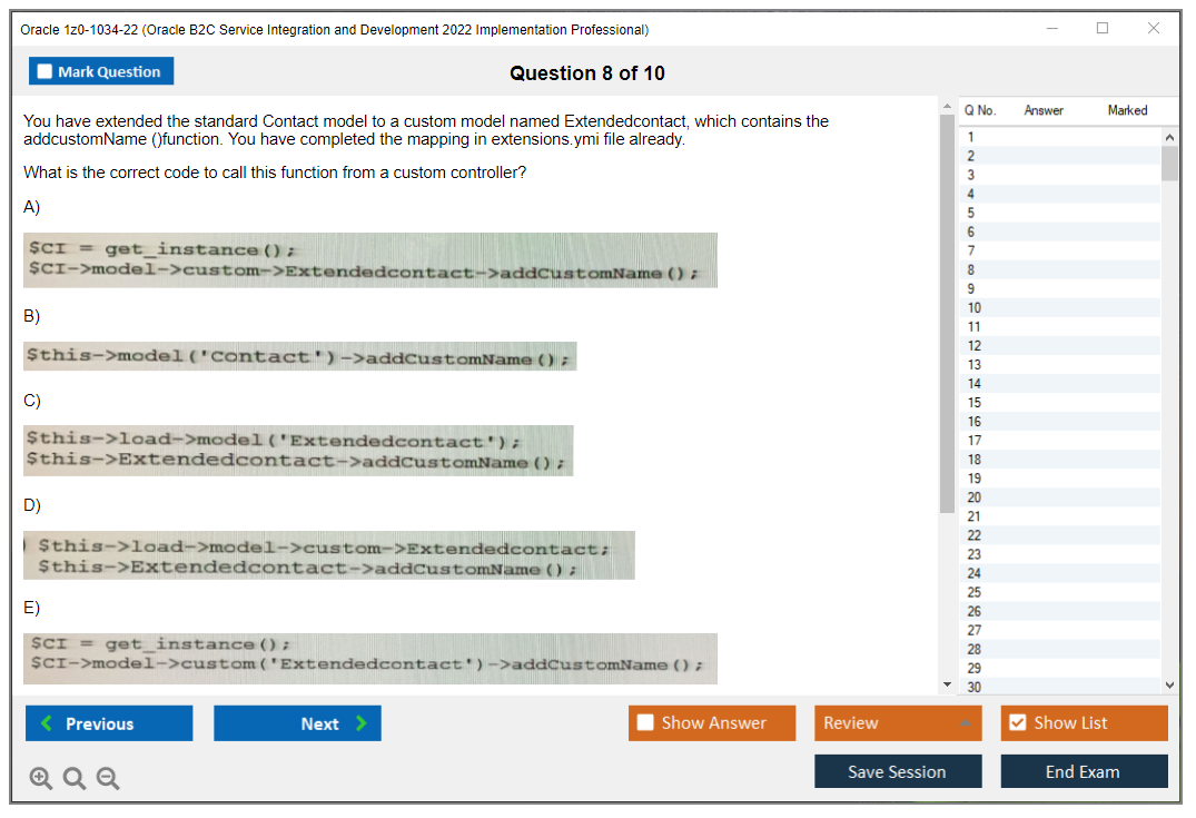 Oracle 1z0-1034-22 (Oracle B2C Service Integration and Development 2022 Implementation Professional) Prüfungs-Simulator Test Engine Prüfungs-Dumps 8