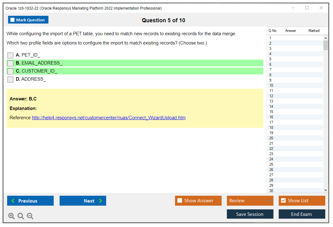 Oracle 1z0-1032-22 (Oracle Responsys Marketing Platform 2022 Implementation Professional) Prüfungs-Simulator Test Engine Prüfungs-Dumps 5