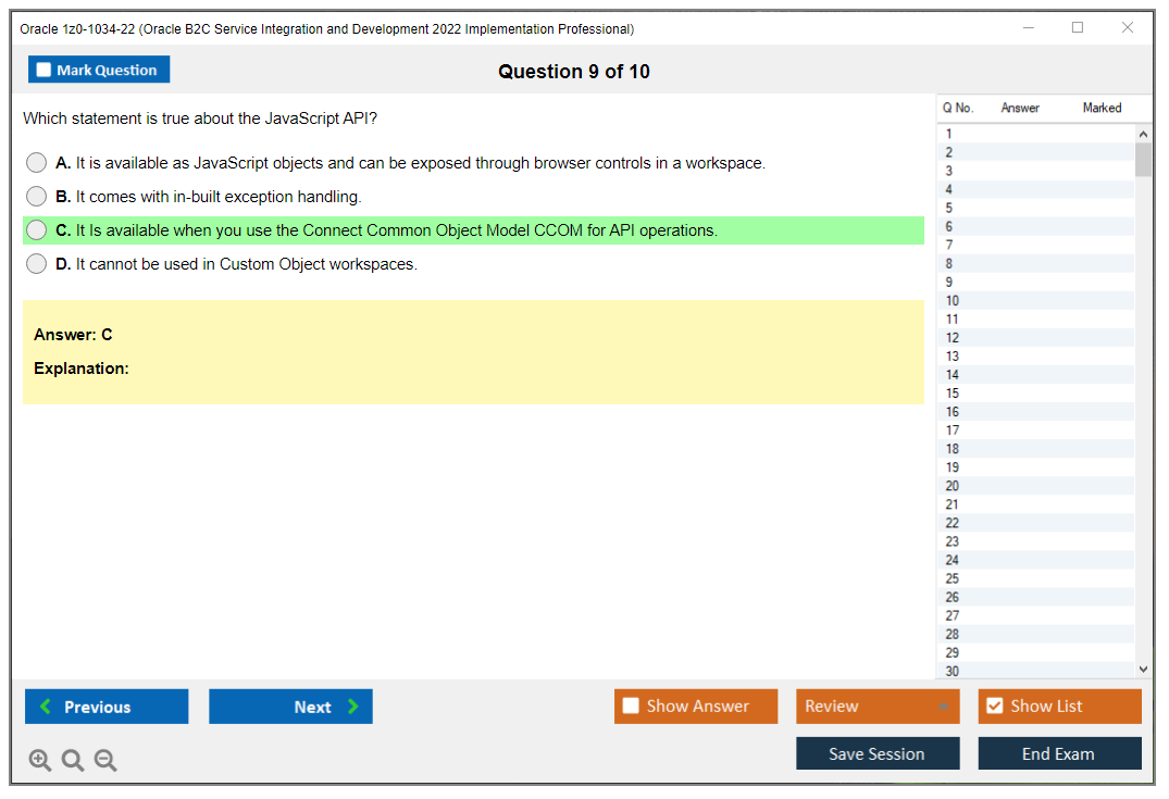 Oracle 1z0-1034-22 (Oracle B2C Service Integration and Development 2022 Implementation Professional) Prüfungs-Simulator Test Engine Prüfungs-Dumps 9