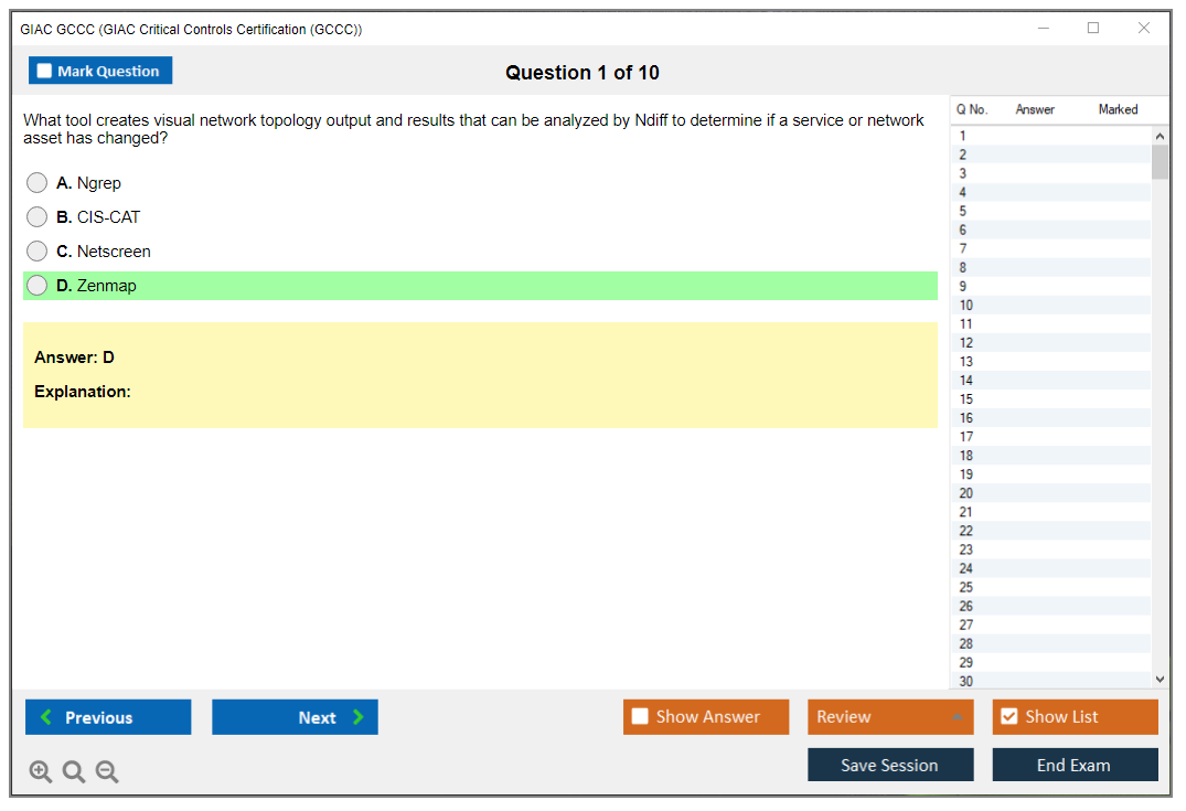 GIAC GCCC (GIAC Critical Controls Certification (GCCC)) Exam Simulator Test Engine Practice Exam 1