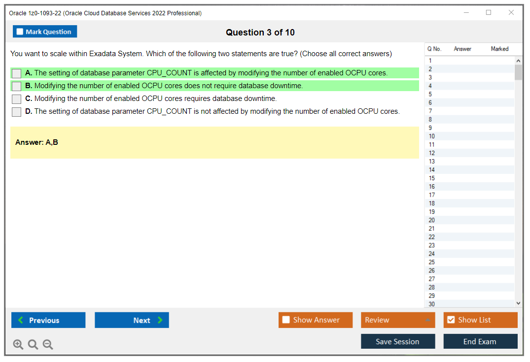 Oracle 1z0-1093-22 (Oracle Cloud Database Services 2022 Professional) Prüfungs-Simulator Test Engine Prüfungs-Dumps 3