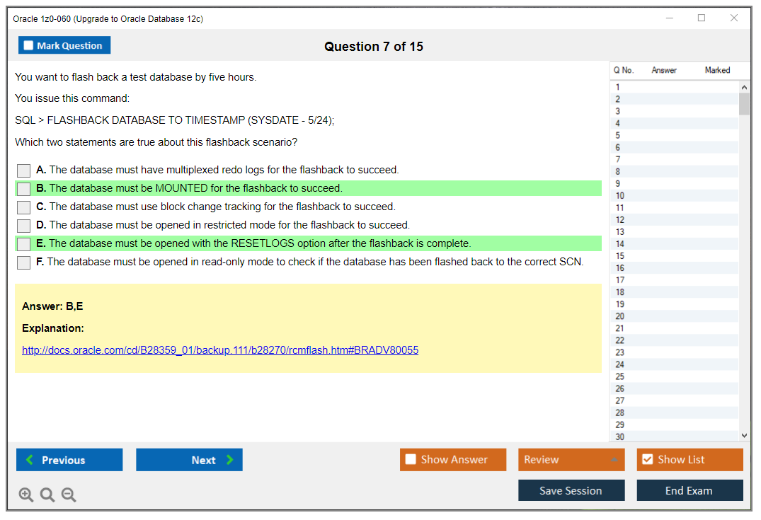 Oracle 1z0-060 (Upgrade to Oracle Database 12c) Симулятор экзамена Тестовый движок Экзаменационные дампы 7