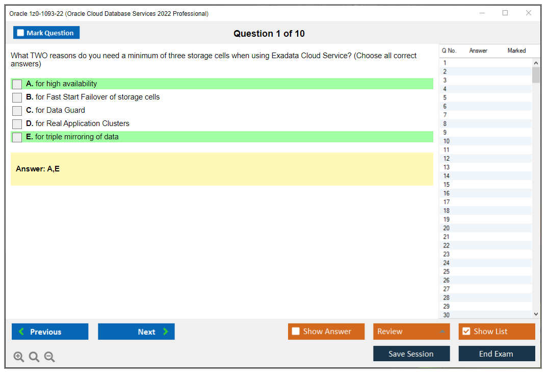 Oracle 1z0-1093-22 (Oracle Cloud Database Services 2022 Professional) Prüfungs-Simulator Test Engine Prüfungs-Dumps 1